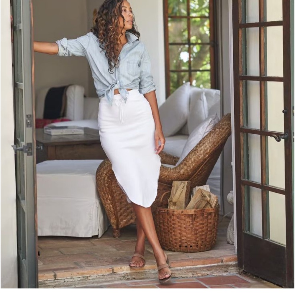 Frank & Eileen White Asymmetrical Skirt